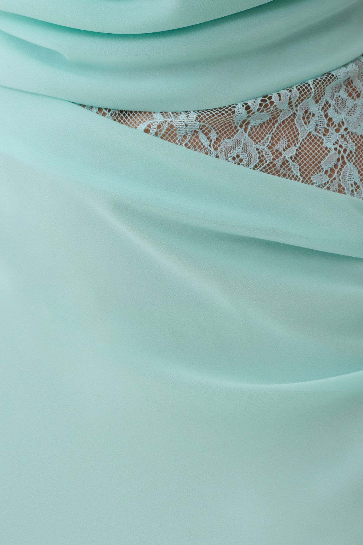 Arra Chiffon And Lace Halter Maxi Dress - Cyan Blue