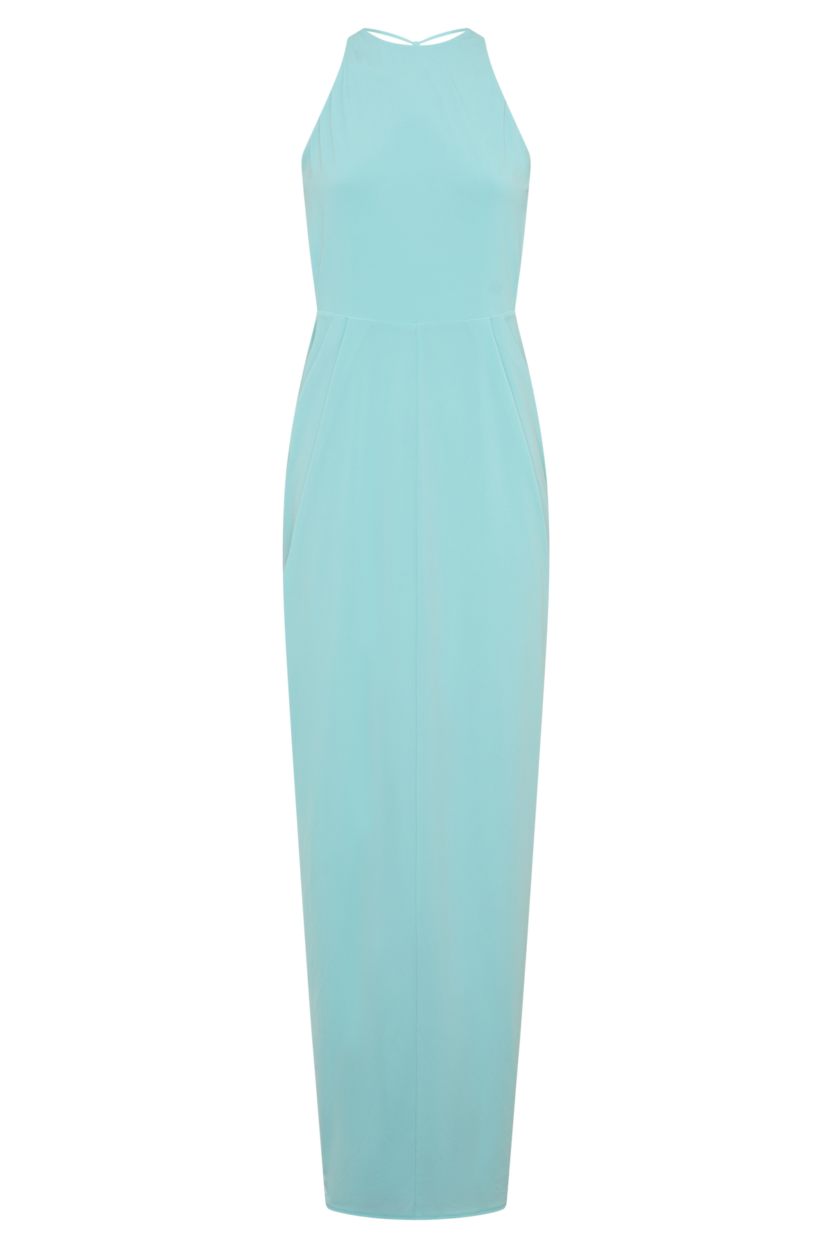 Bahari Low Back Halter Maxi Dress - Aqua Blue #8