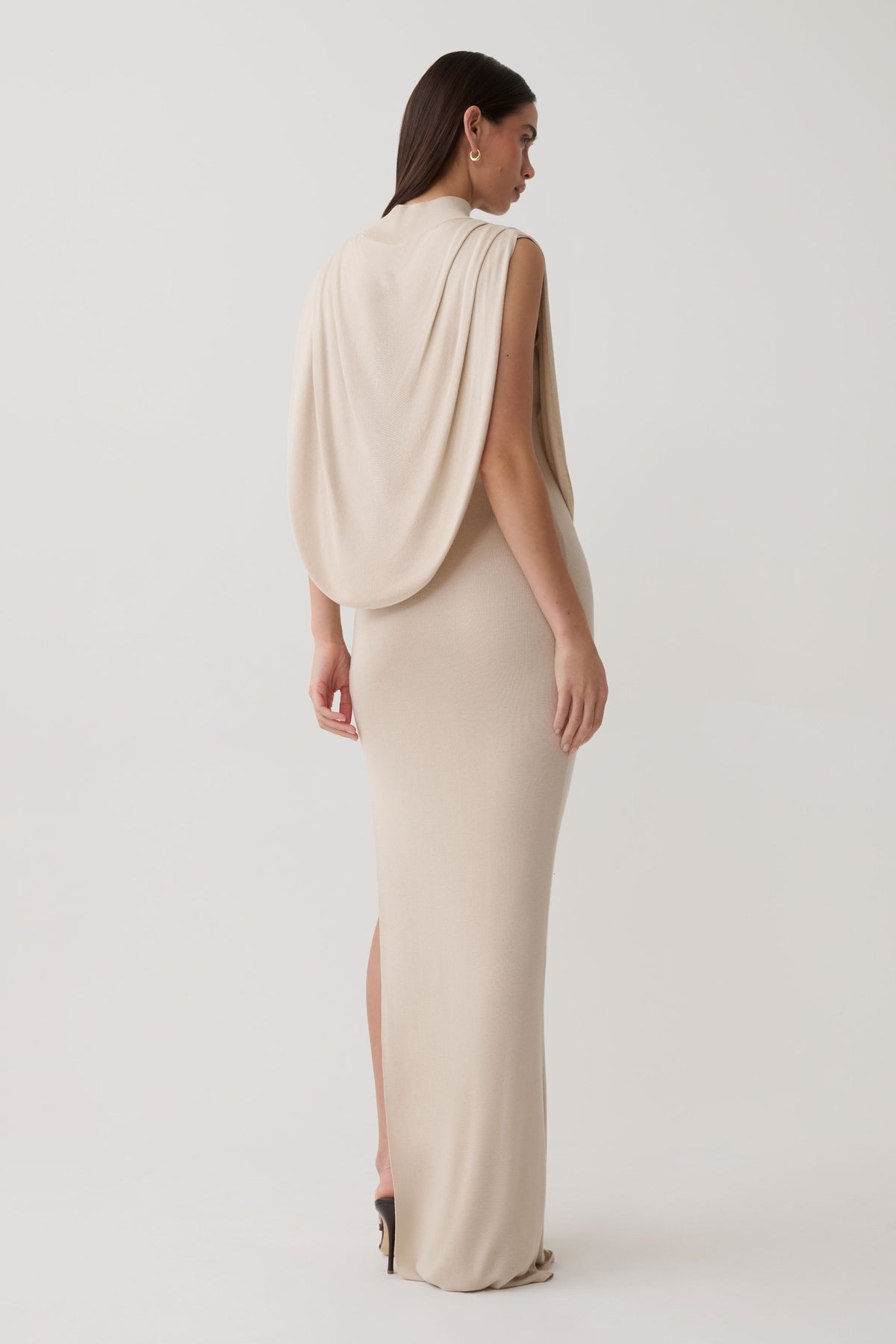 Alexandre Drape Front Knit Maxi Dress - Nude #2