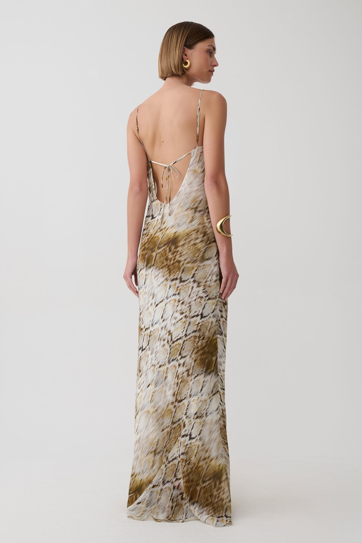 Zoe Cowl Front Printed Maxi Dress - Snake Print #2