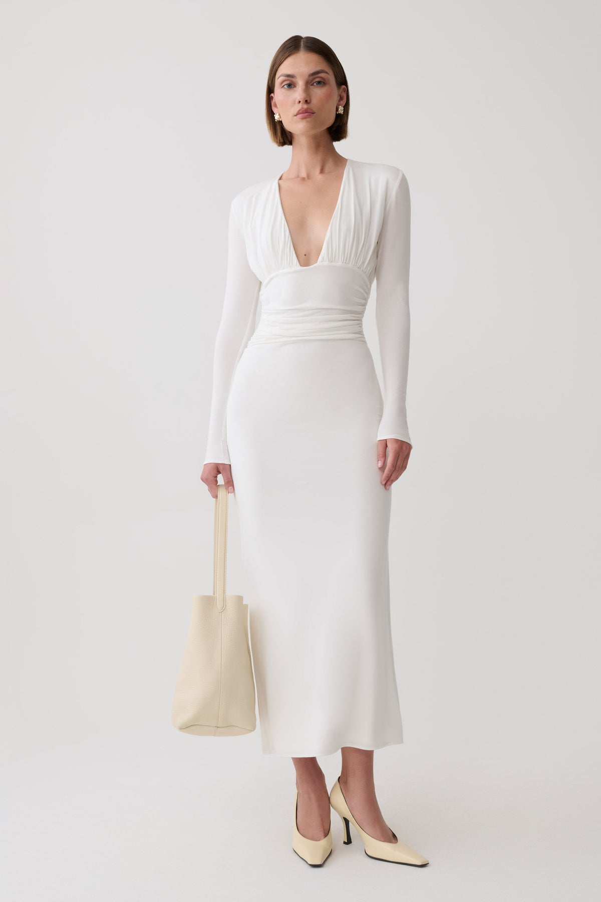 Drusilla Long Sleeve Modal Maxi Dress - White #6