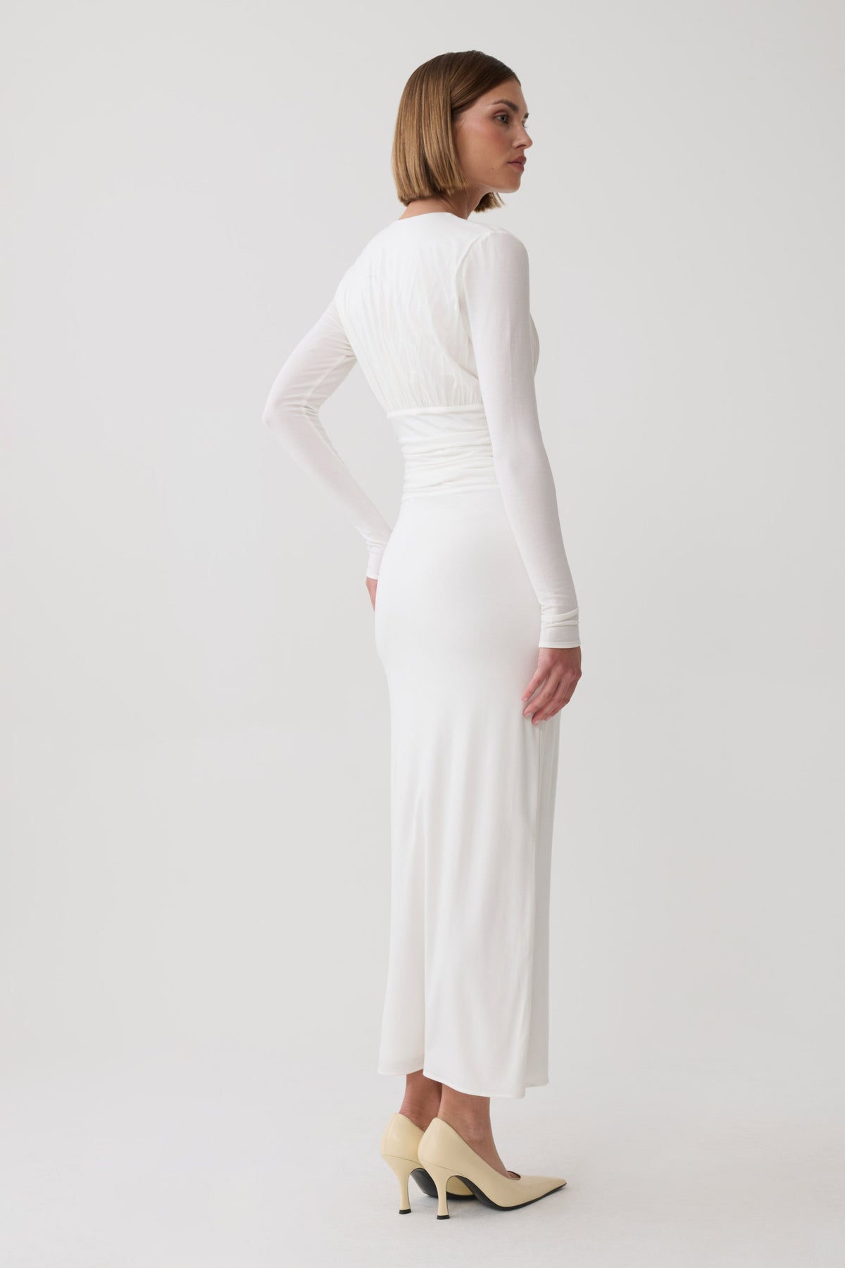 Drusilla Long Sleeve Modal Maxi Dress - White #2