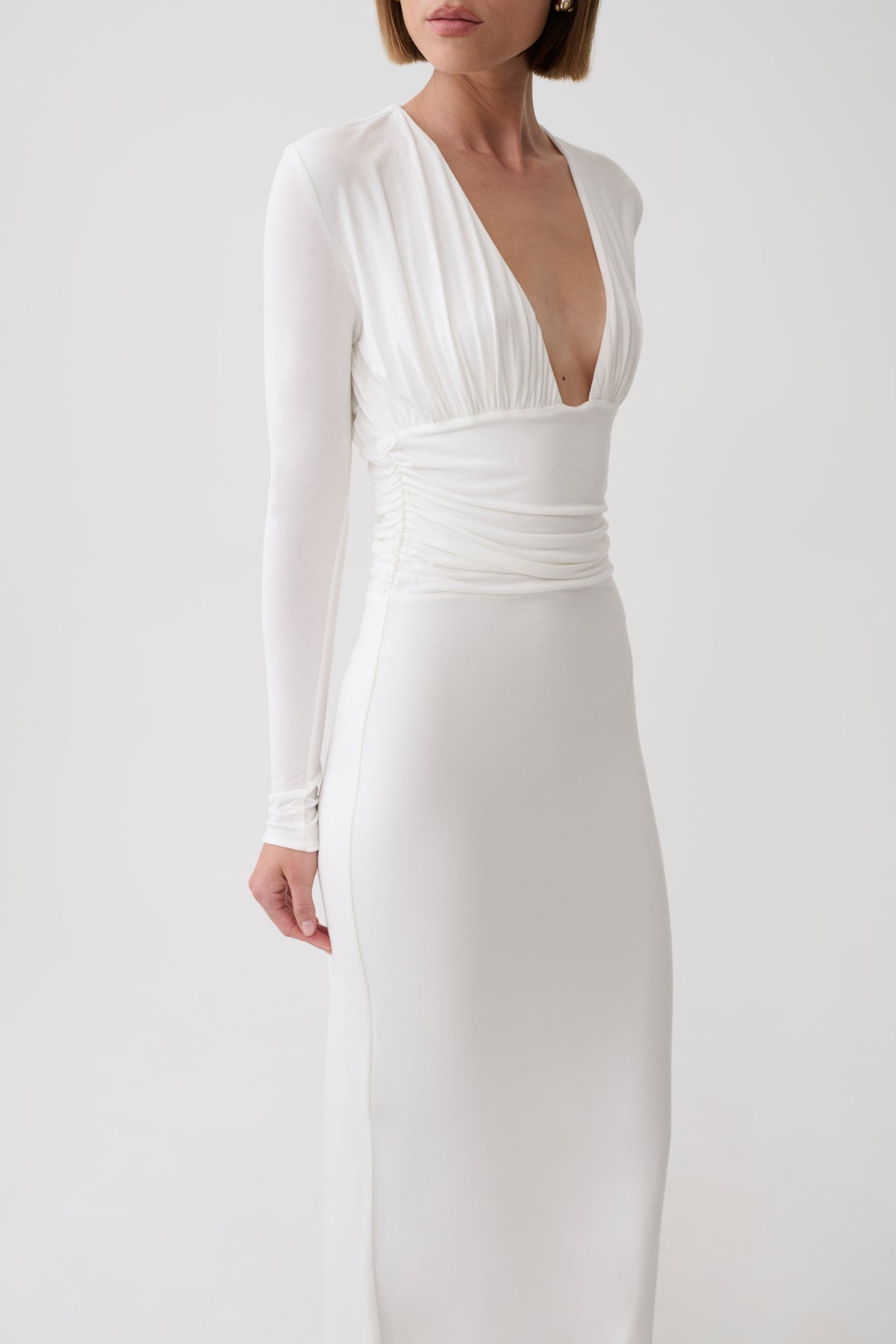 Drusilla Long Sleeve Modal Maxi Dress - White #4