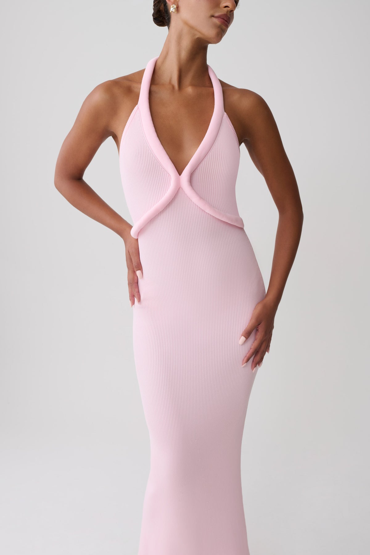 Jennifer Tubular Knit Maxi Dress - Candy Pink #3