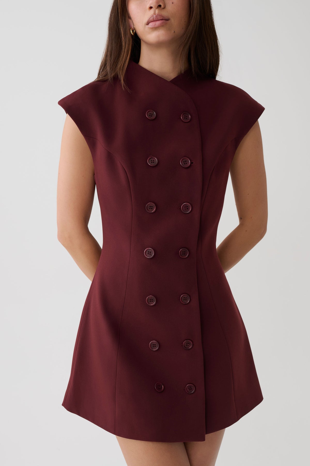 Luciana Suiting Mini Dress - Wine #3