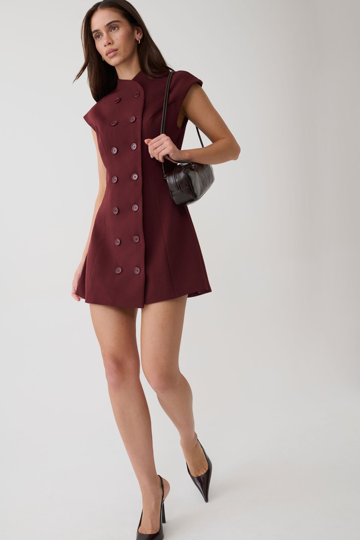 Luciana Suiting Mini Dress - Wine #6