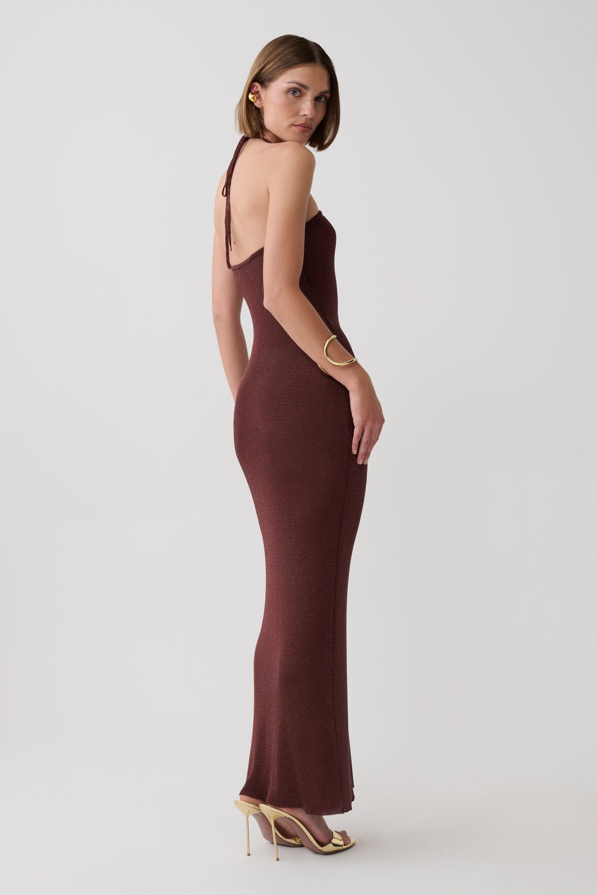 Lane Lurex Knit Maxi Dress - Chocolate #2
