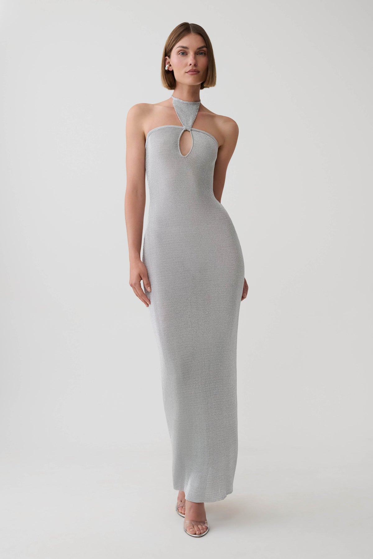 Lane Lurex Knit Maxi Dress - Silver #5