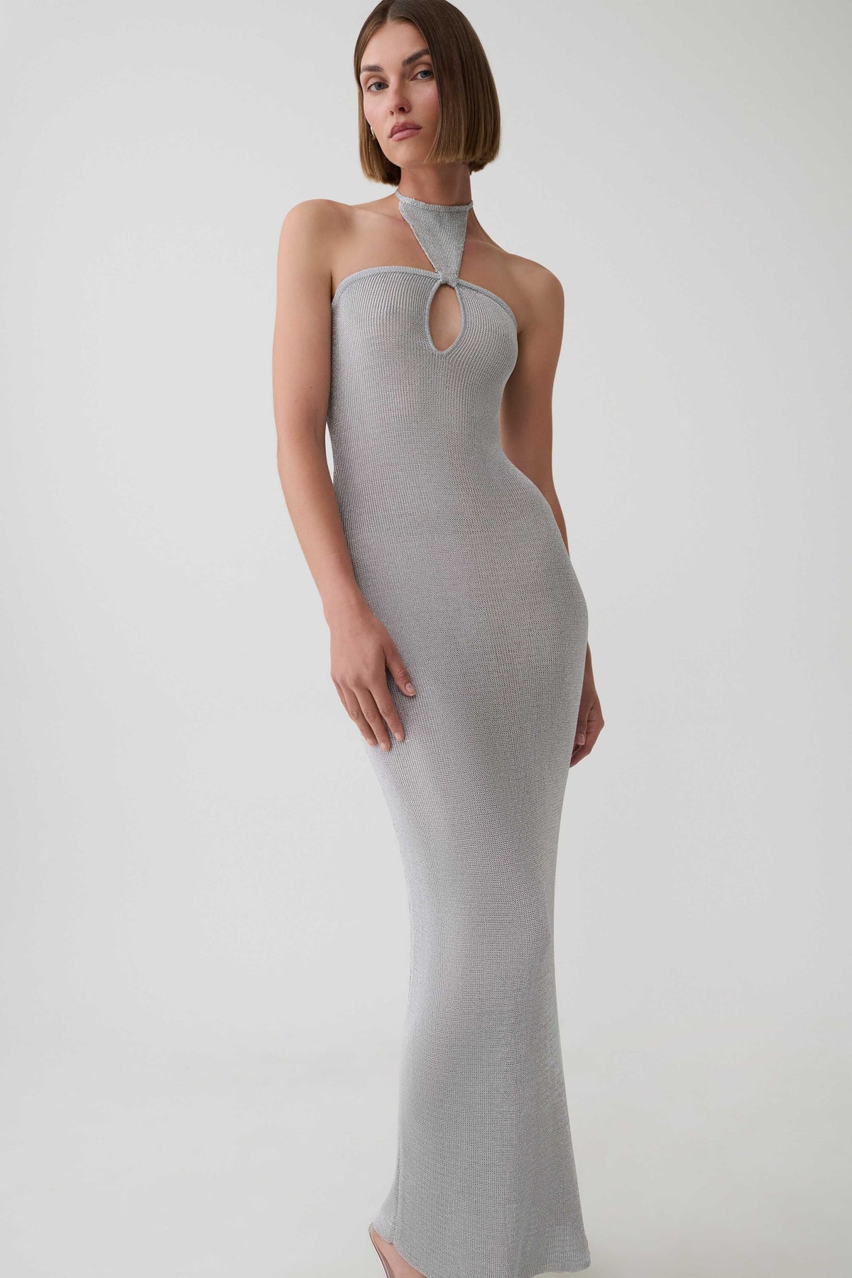 Lane Lurex Knit Maxi Dress - Silver #3