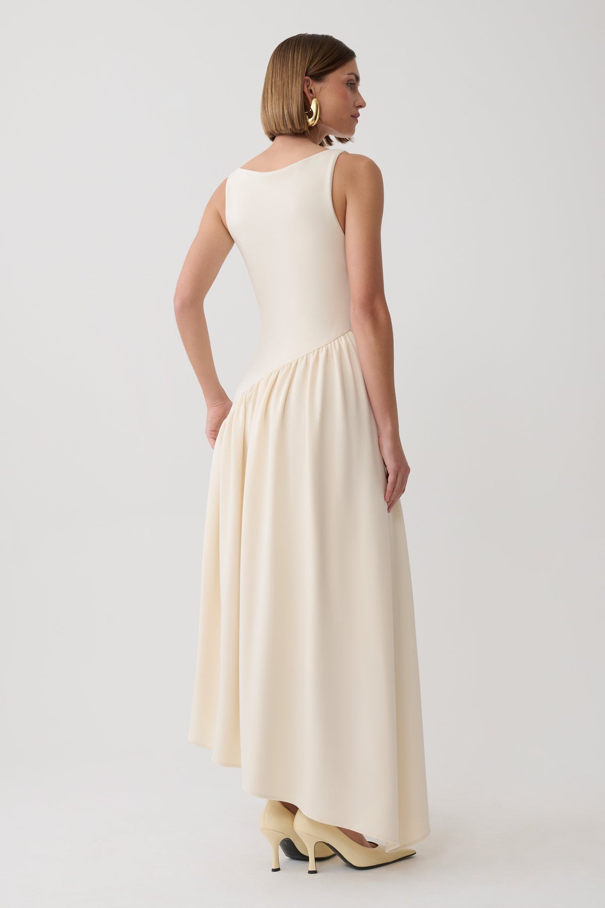 Hester Scuba Midi Dress - Ivory