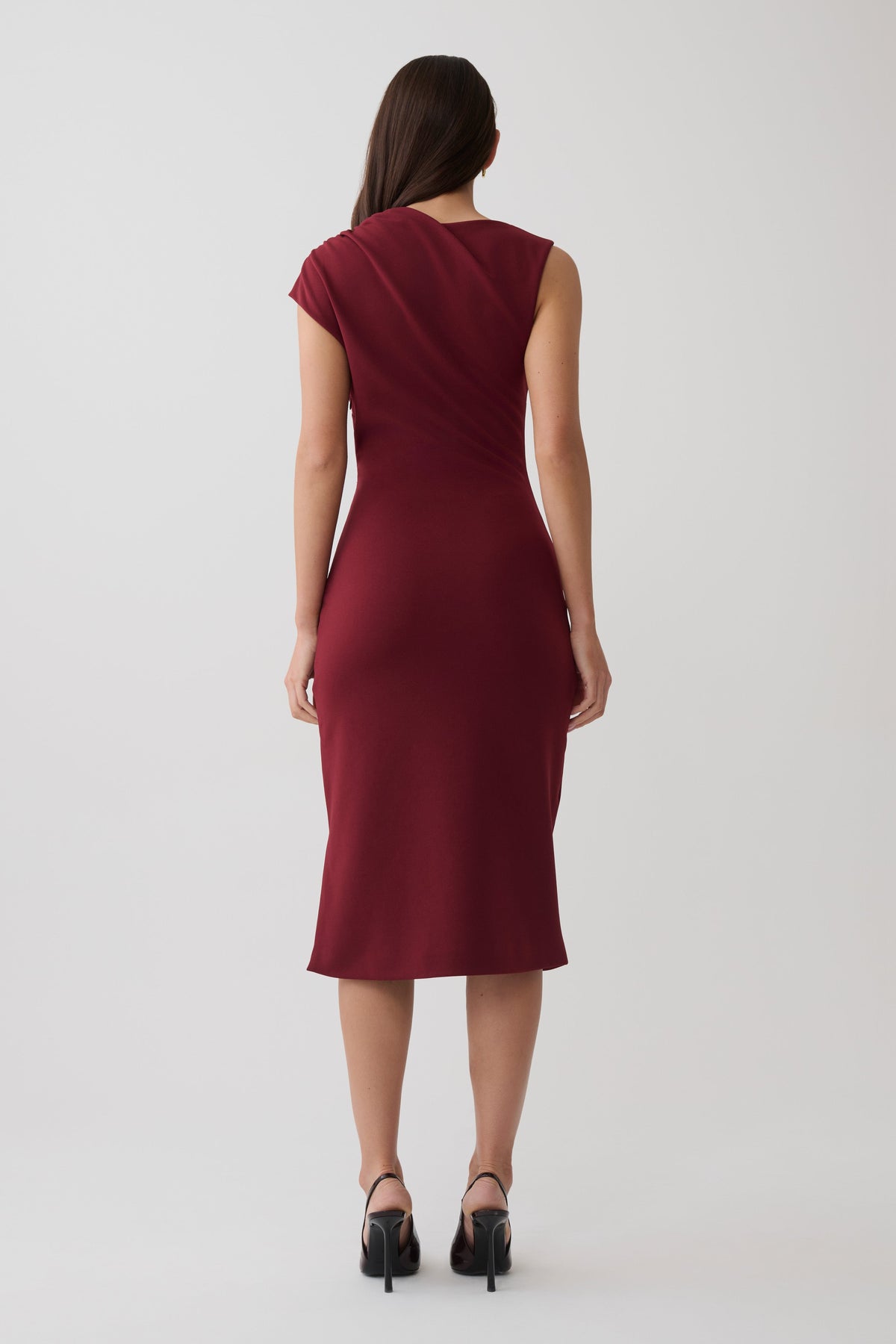 Gloom Midi Dress - Wine #2