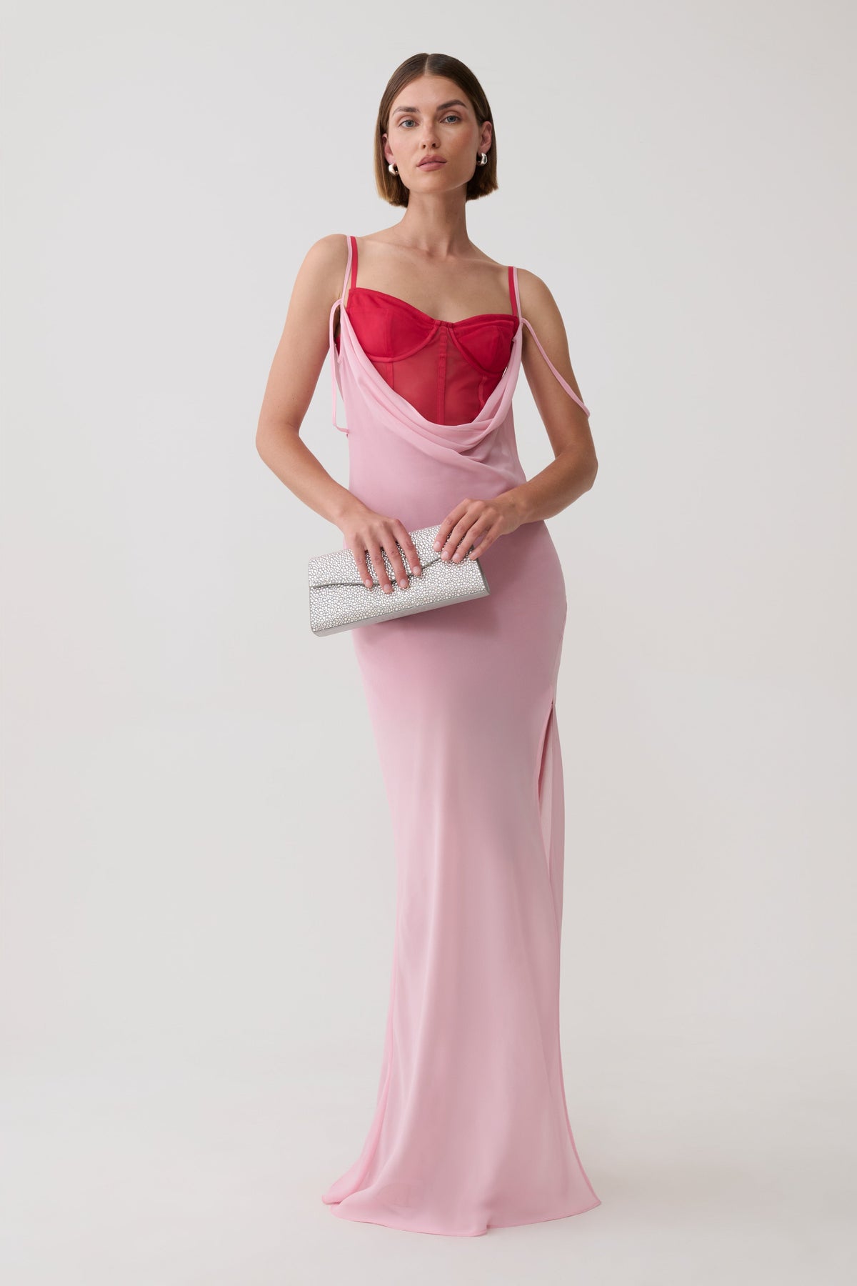 Alexandra Layered Chiffon Maxi Dress - Pink/Cherry #4
