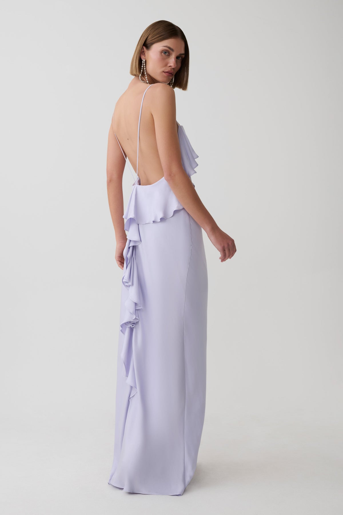 Faria Bias Satin Maxi Dress - Lilac #2