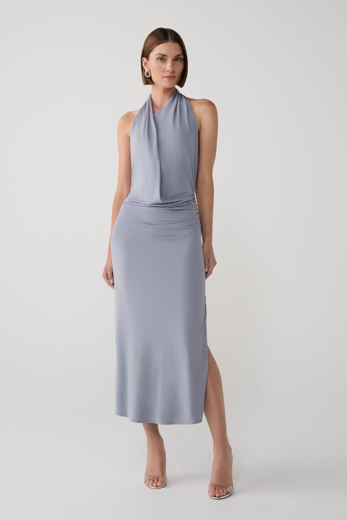 Moana Modal Halter Midi Dress - Stormy Blue #2