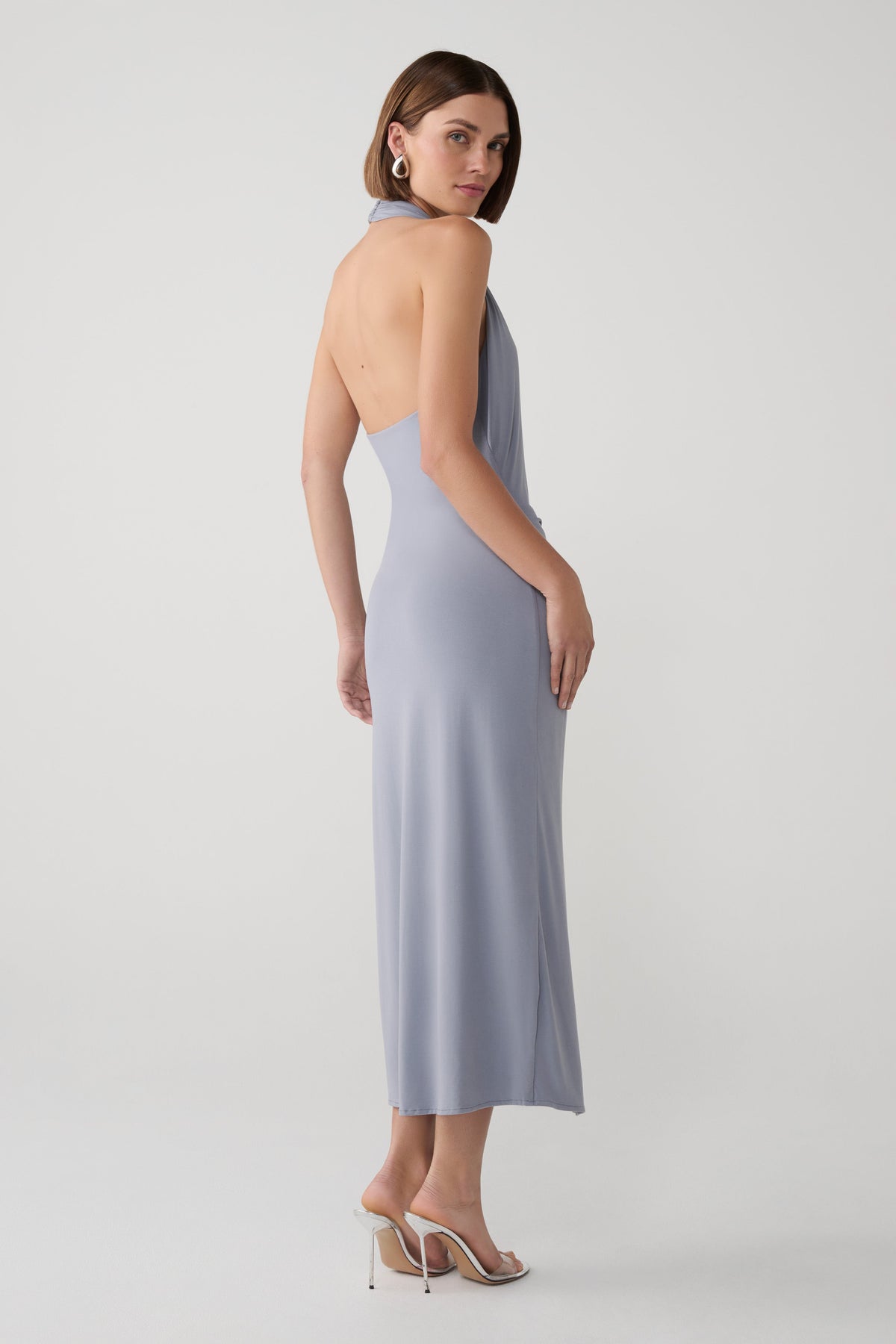 Moana Modal Halter Midi Dress - Stormy Blue #4