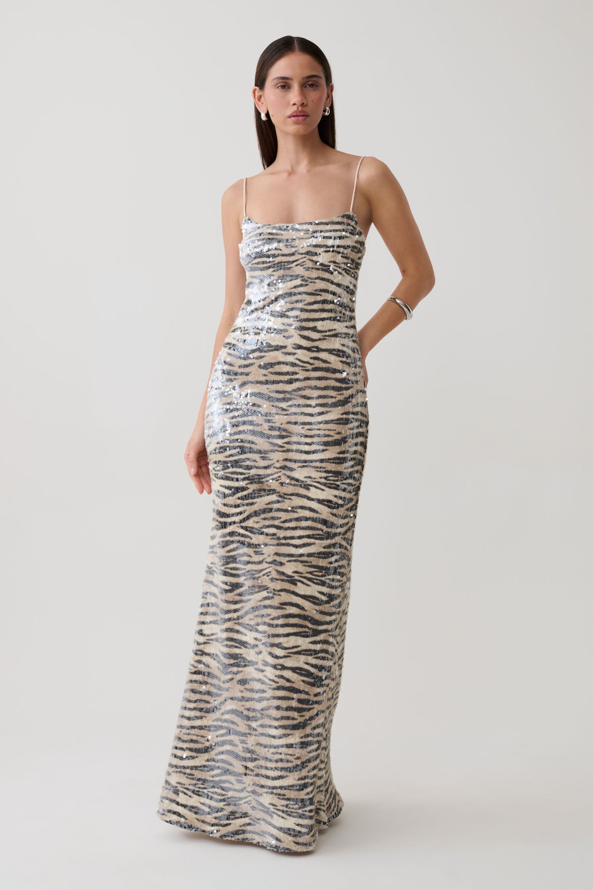Deborah Sequin Maxi Dress - Zebra Print #5