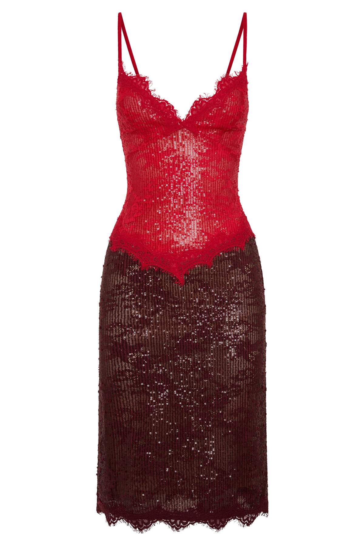 Jaimee Lace Midi Dress - Red #8