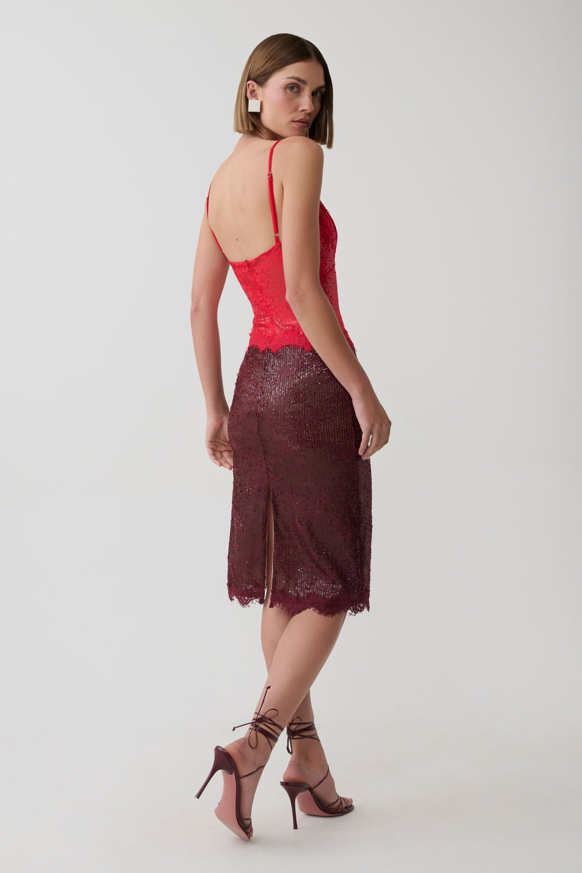 Jaimee Lace Midi Dress - Red #2