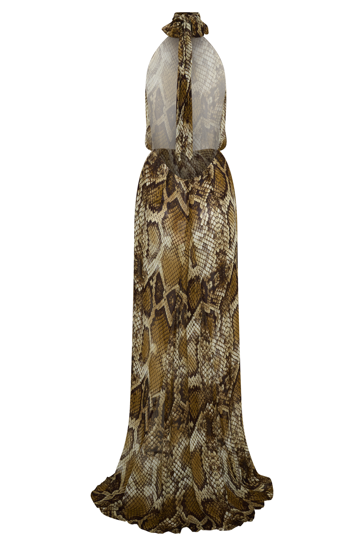 Eliana Tie Back Chiffon Maxi Dress - Snake Print #8