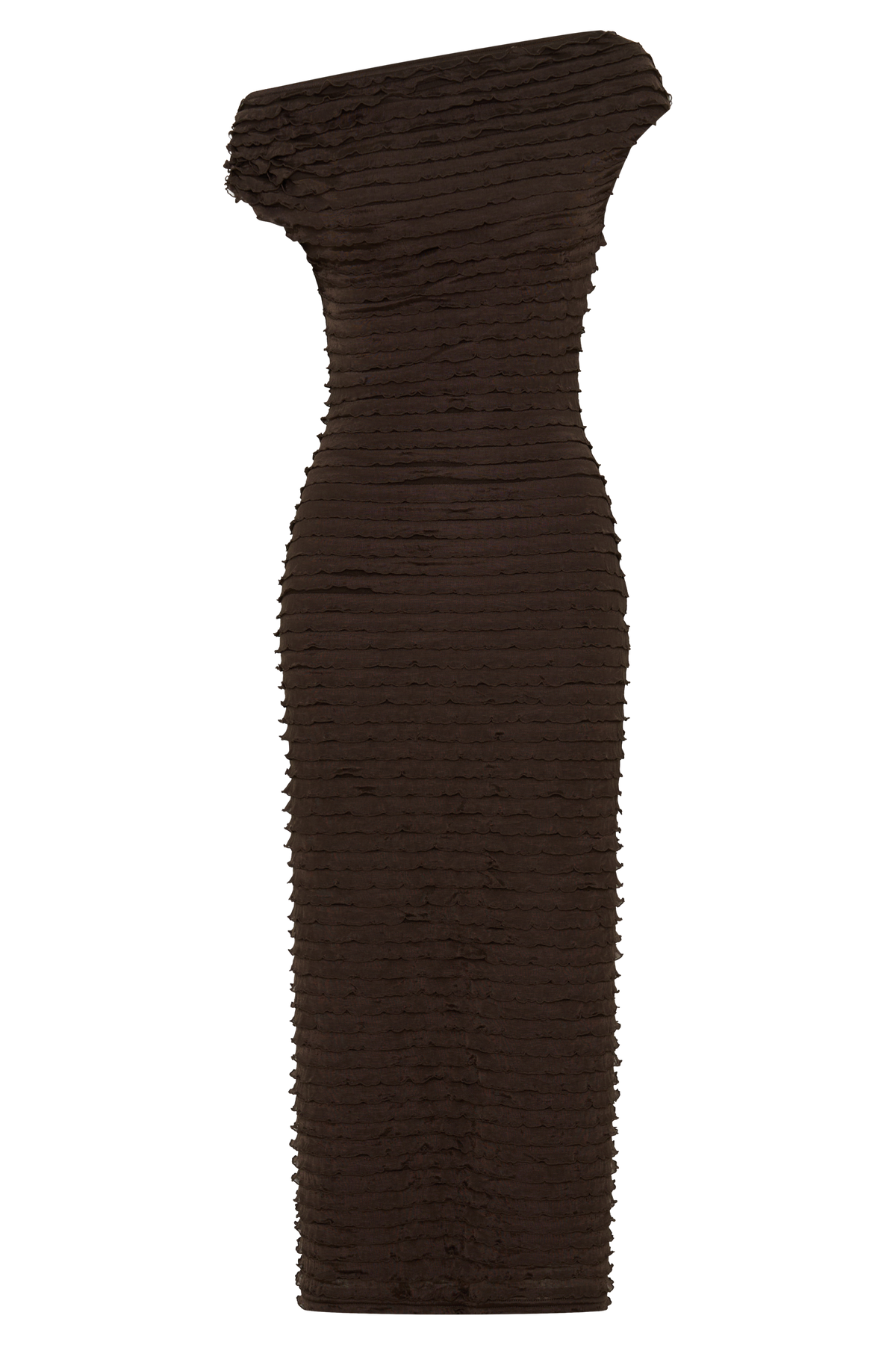 Nara Frilled Midi Dress - Chocolate #8