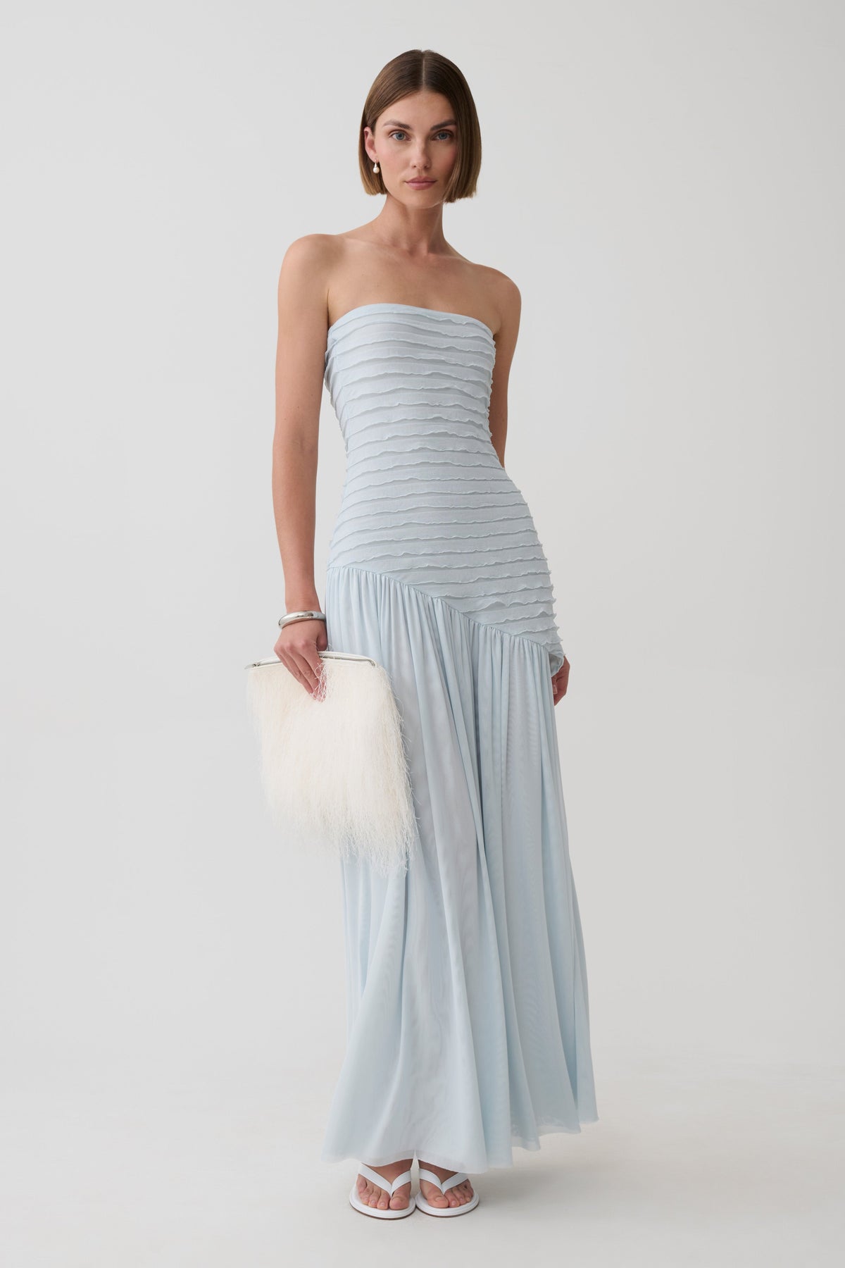 Ciara Frilled Bodice Maxi Dress - Sky Blue #6
