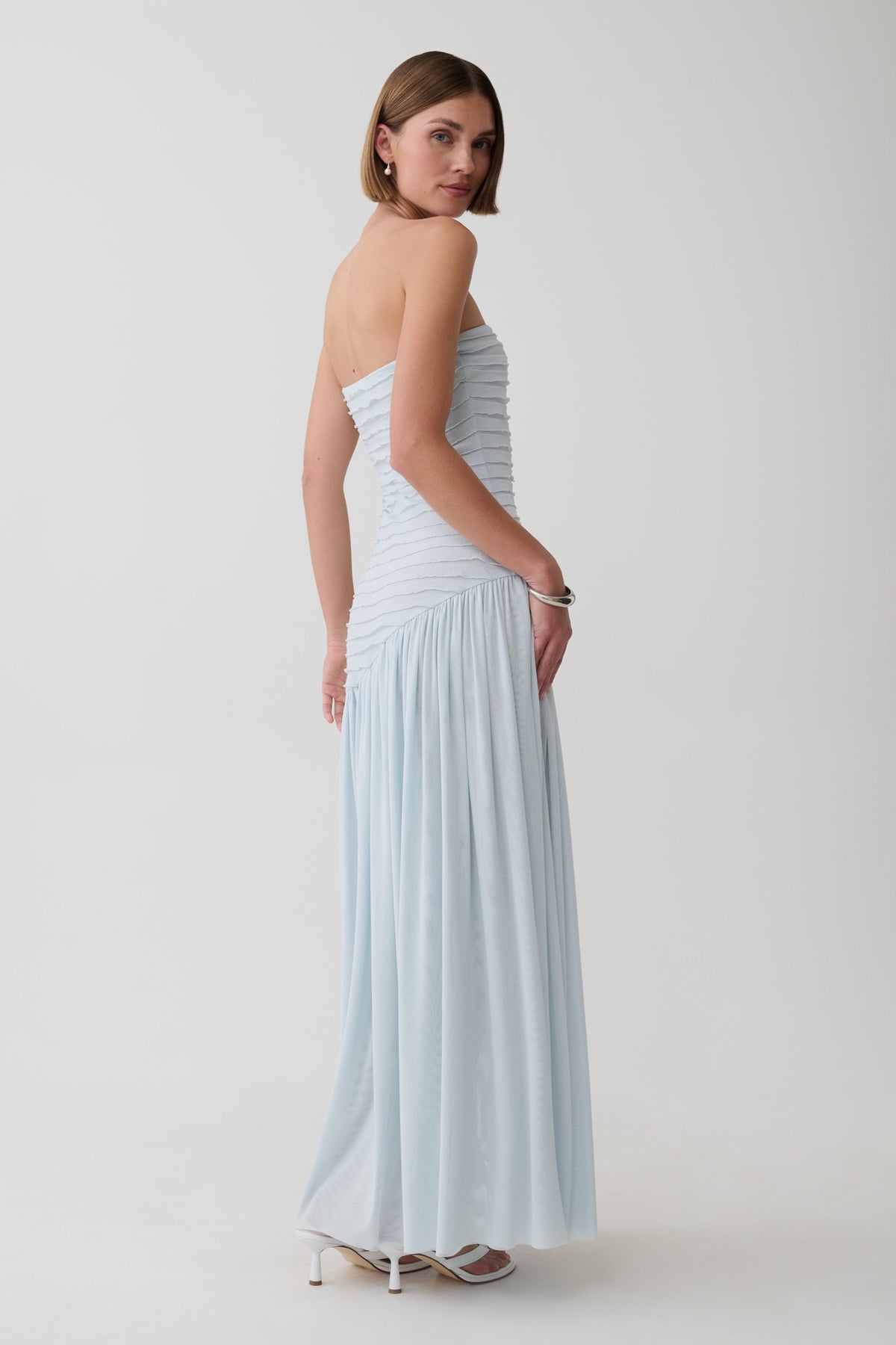 Ciara Frilled Bodice Maxi Dress - Sky Blue #4