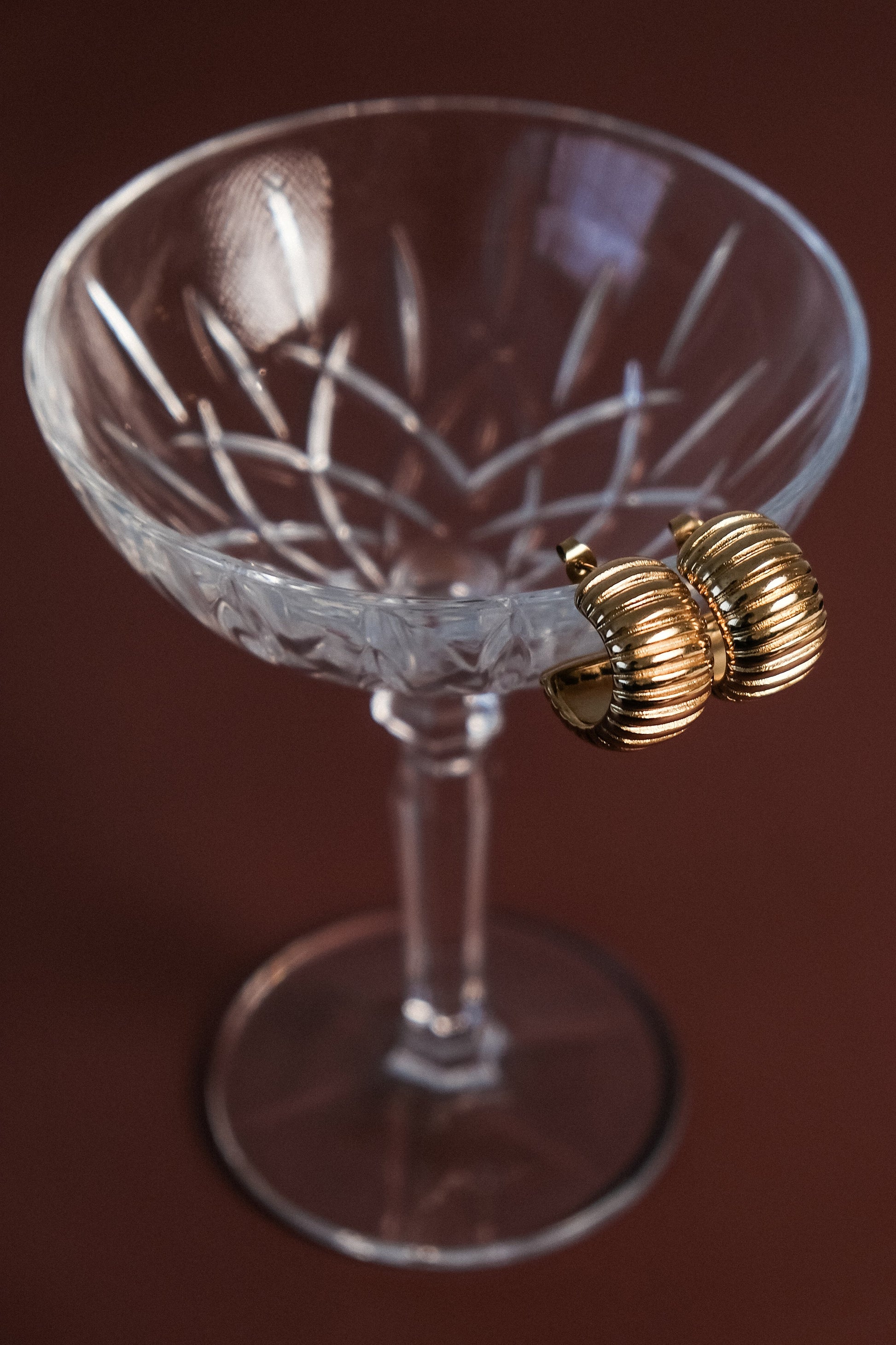 Amelia Textured Hoop - Gold #6