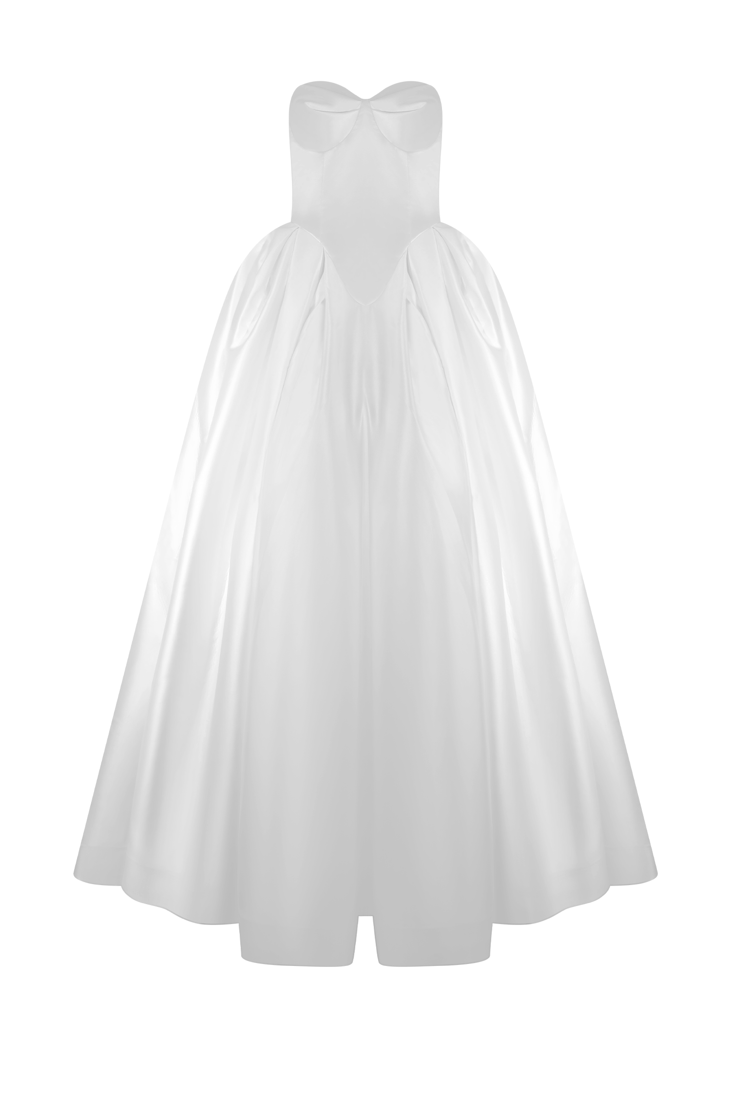 Delphine Satin Strapless Maxi Gown - White #10