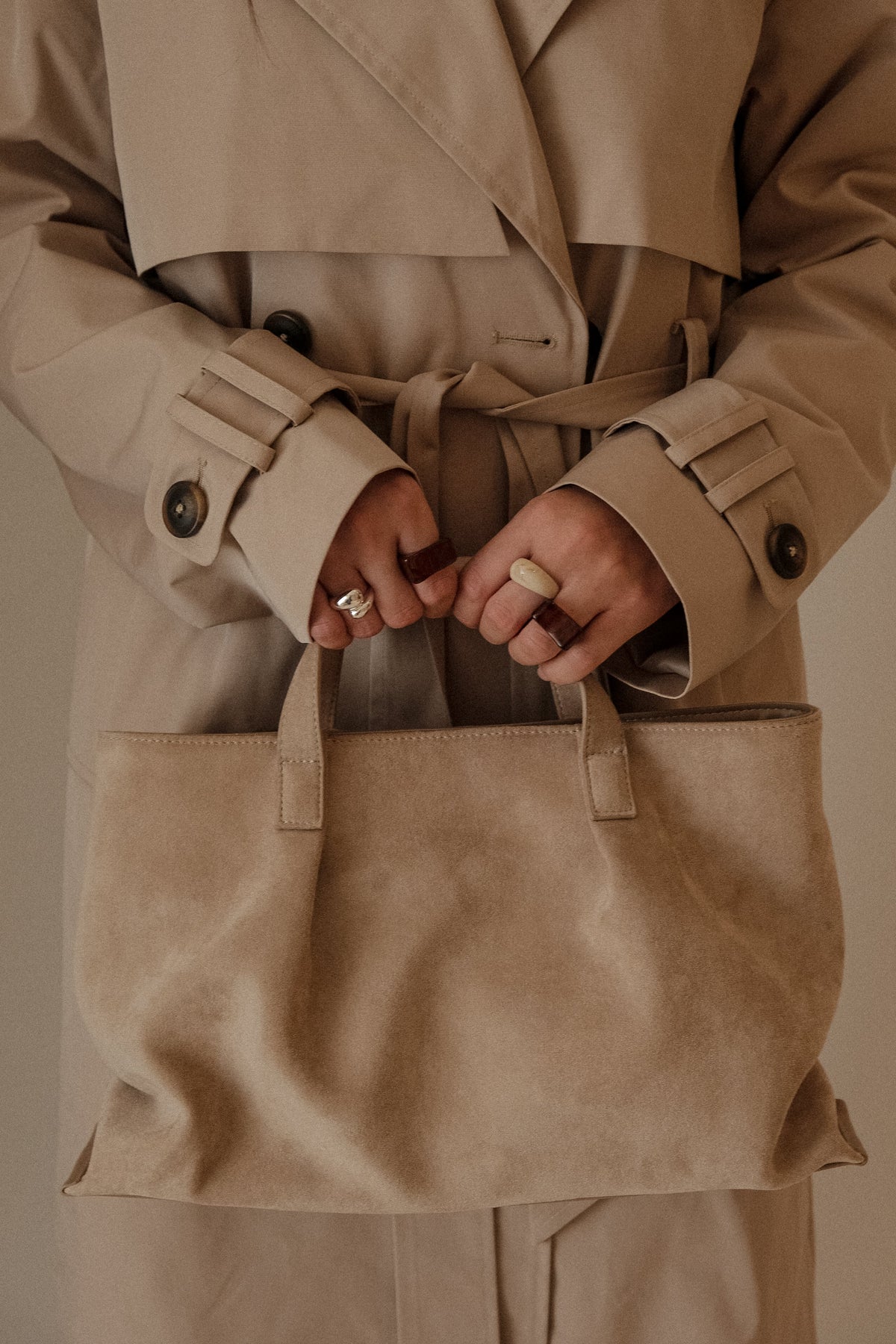 Baylor Faux Suede Bag - Natural #2