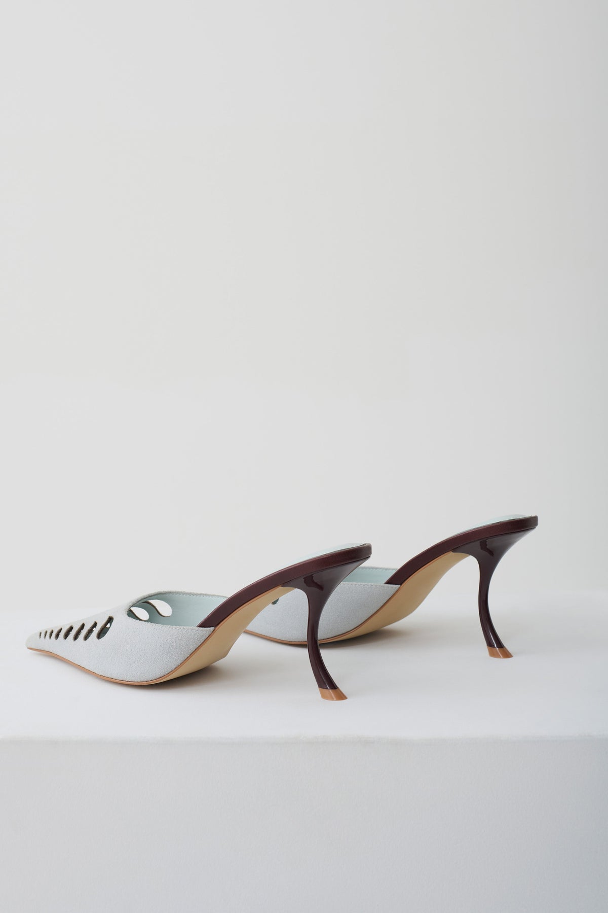 Maddi Pointed Heel - Pale Blue/Burgundy #2