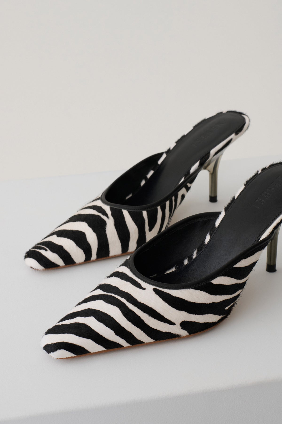 Jules Pointed Toe Mule - Zebra Print #4