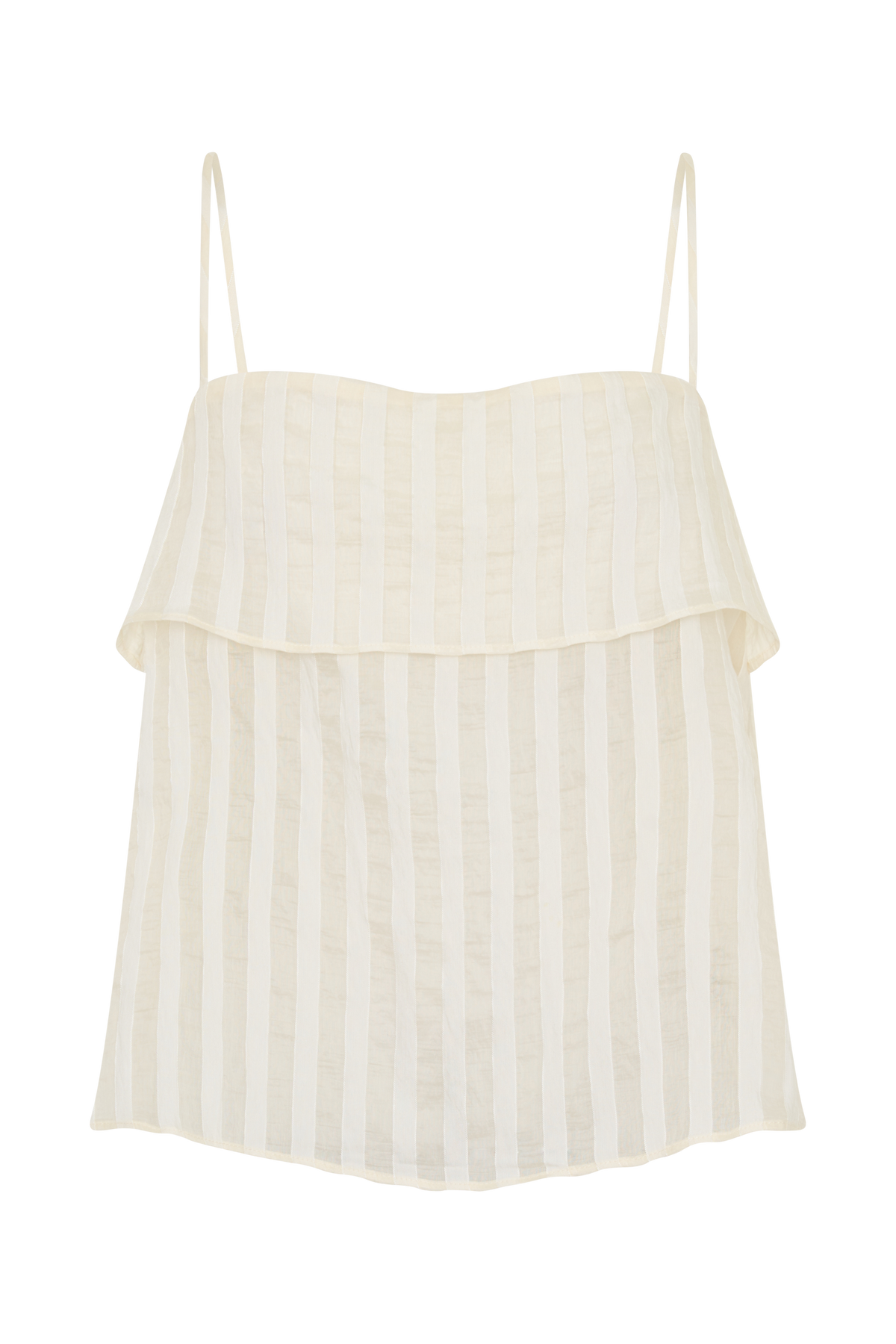Adrina Striped Tie Back Sleeveless Top - Ivory #9