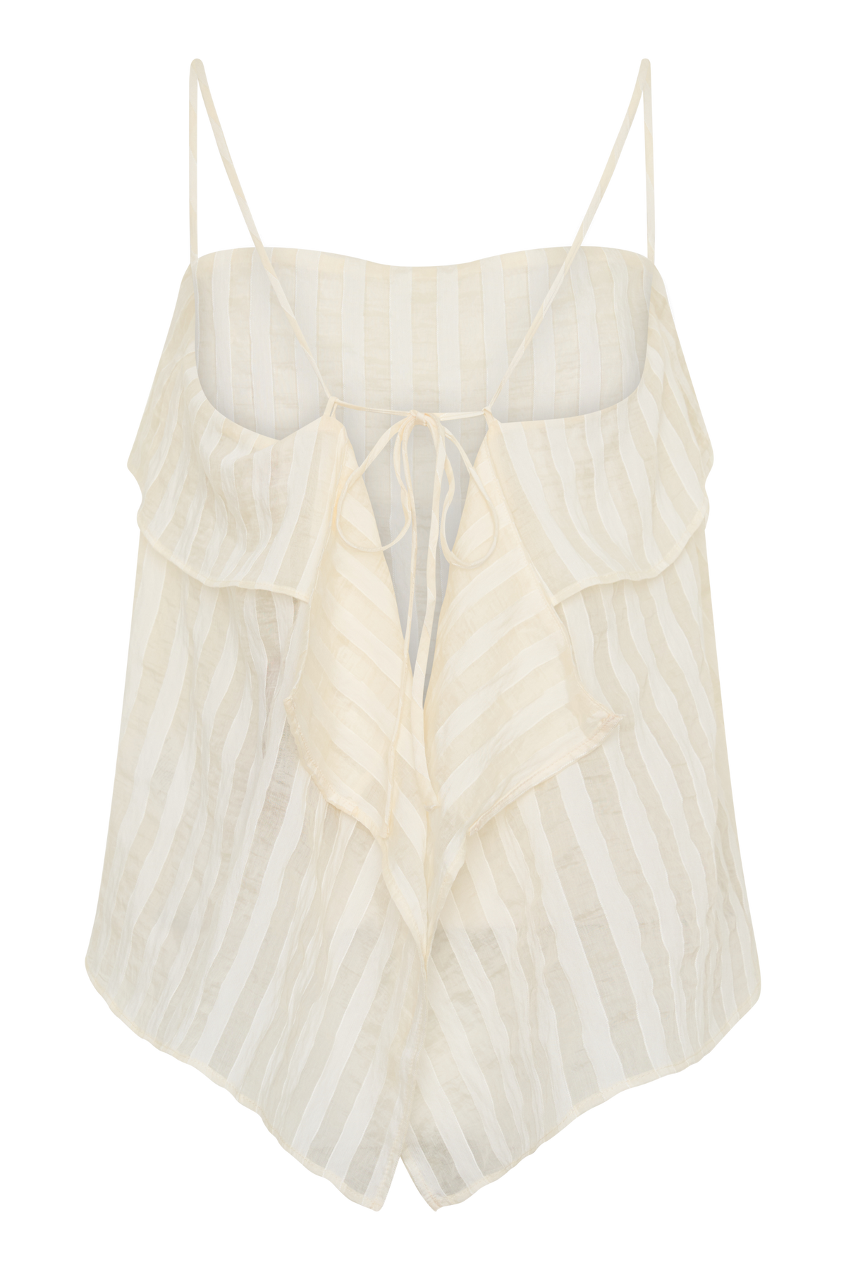 Adrina Striped Tie Back Sleeveless Top - Ivory #8