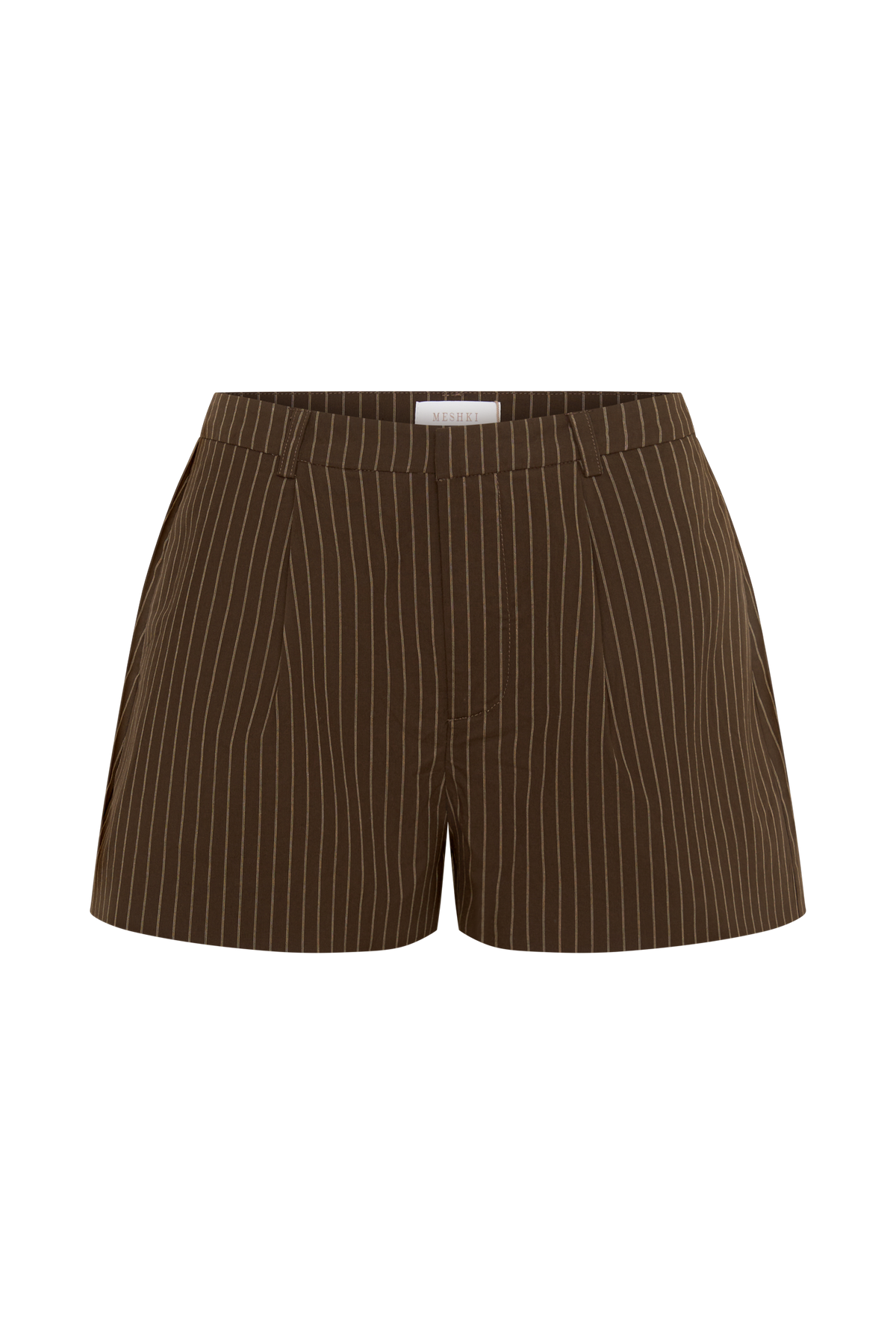 Alina Pintuck Cotton Shorts - Chocolate #9