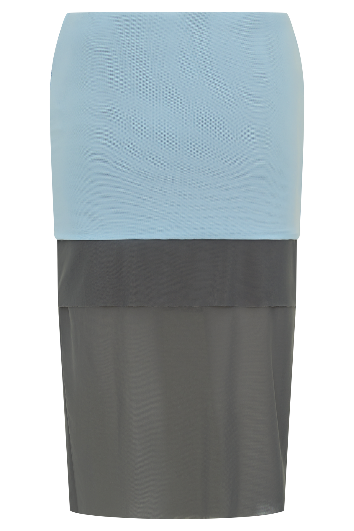 Arielle Mesh Layered Midi Skirt - Pale Blue/Navy #7