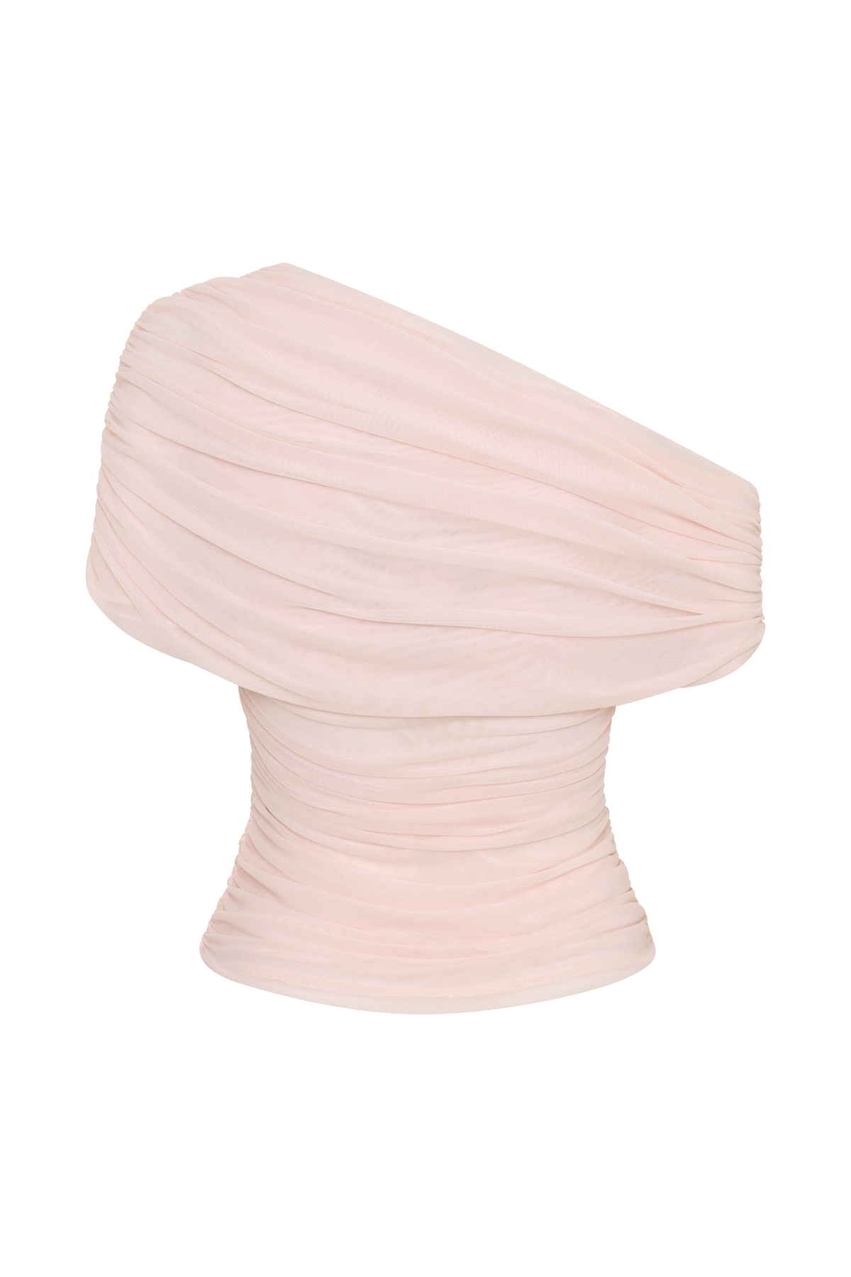 Arina Fluid Loose Neck Jersey Mesh Top - Pale Pink