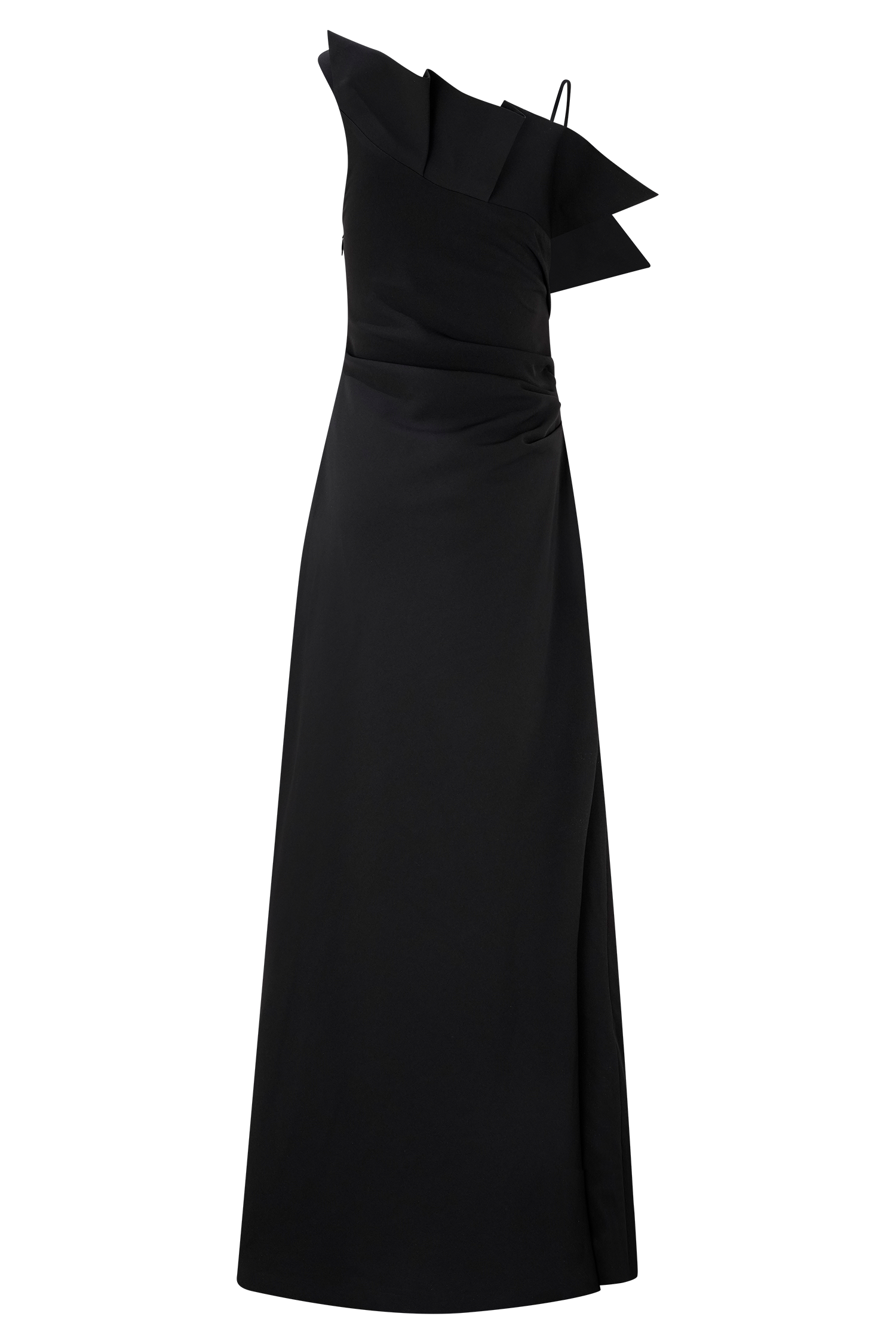 Adalyn One Shoulder Crepe Maxi Dress - Black #8
