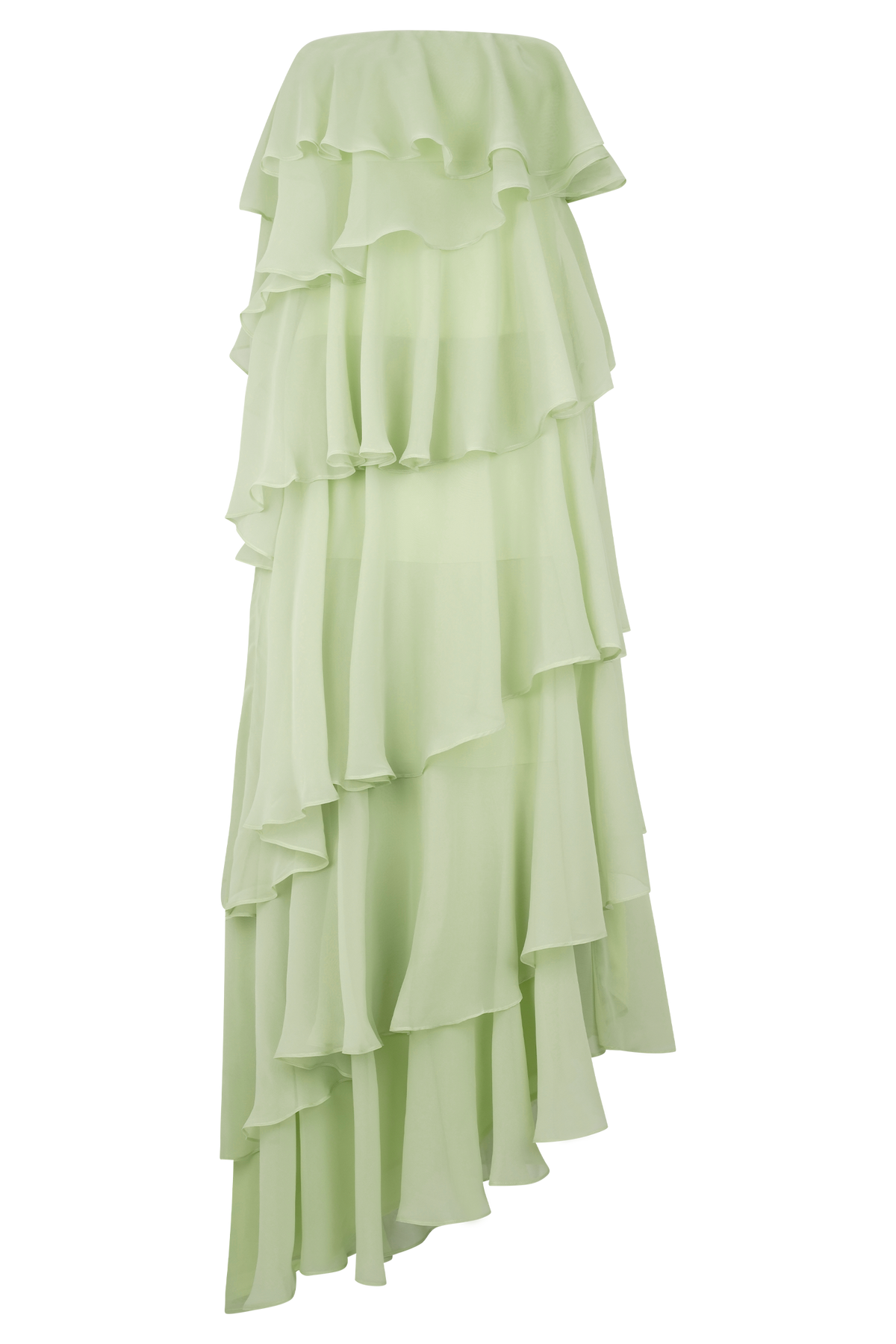 Alexa Ruffle Chiffon Maxi Dress - Pastel Lime #8