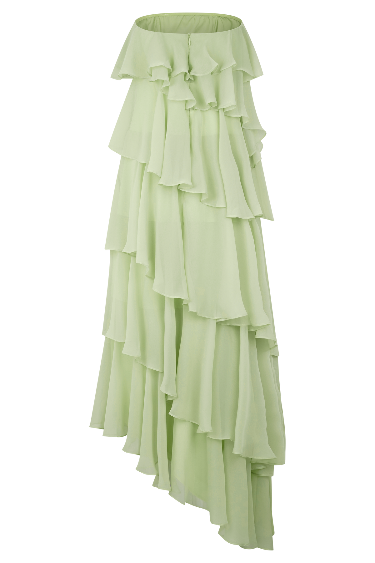 Alexa Ruffle Chiffon Maxi Dress - Pastel Lime #7