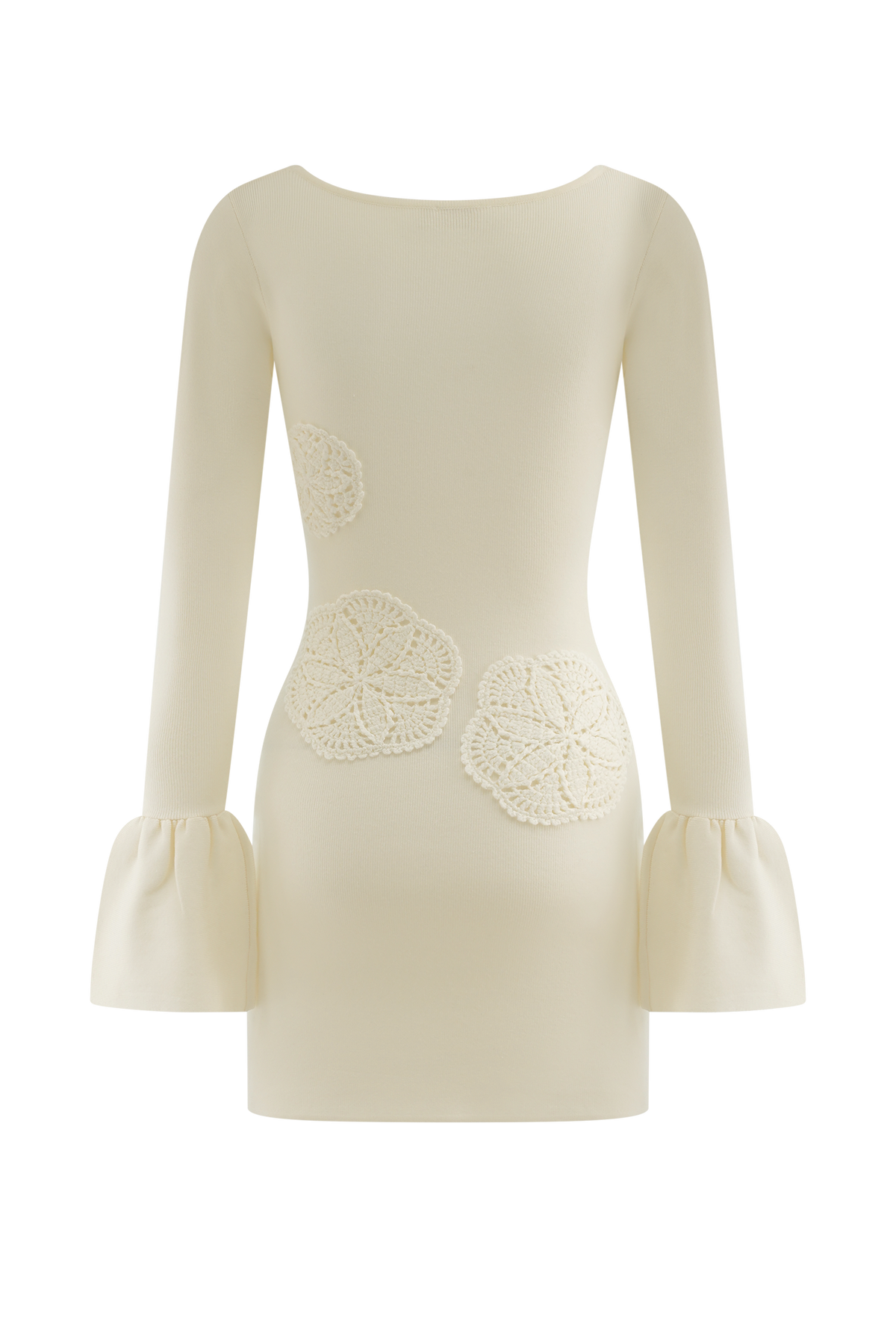 Amari Knit Crochet Knit Mini Dress - Ivory #6