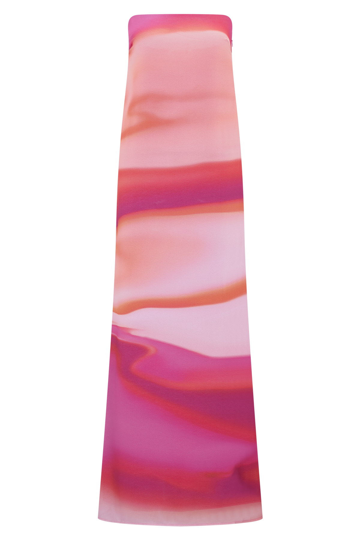 Amaya Strapless Chiffon Maxi Dress - Pink Sunset Print #8