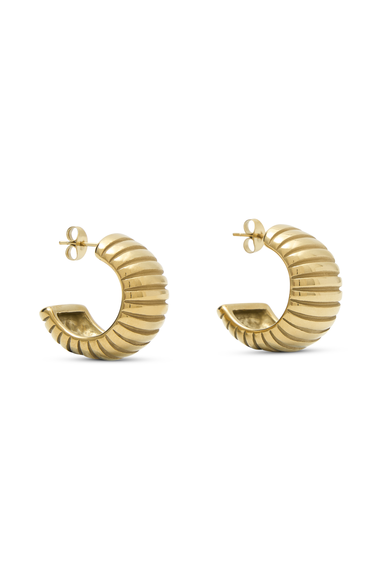 Amelia Textured Hoop - Gold #9