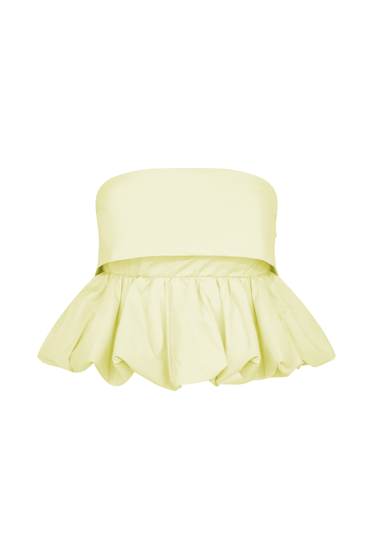 Amirah Strapless Bubble Crop Top - Lemon #9