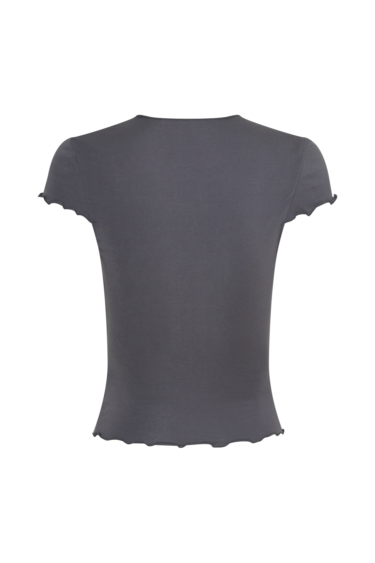 Anfie High Neck Top With Piping Detail - Grey #8