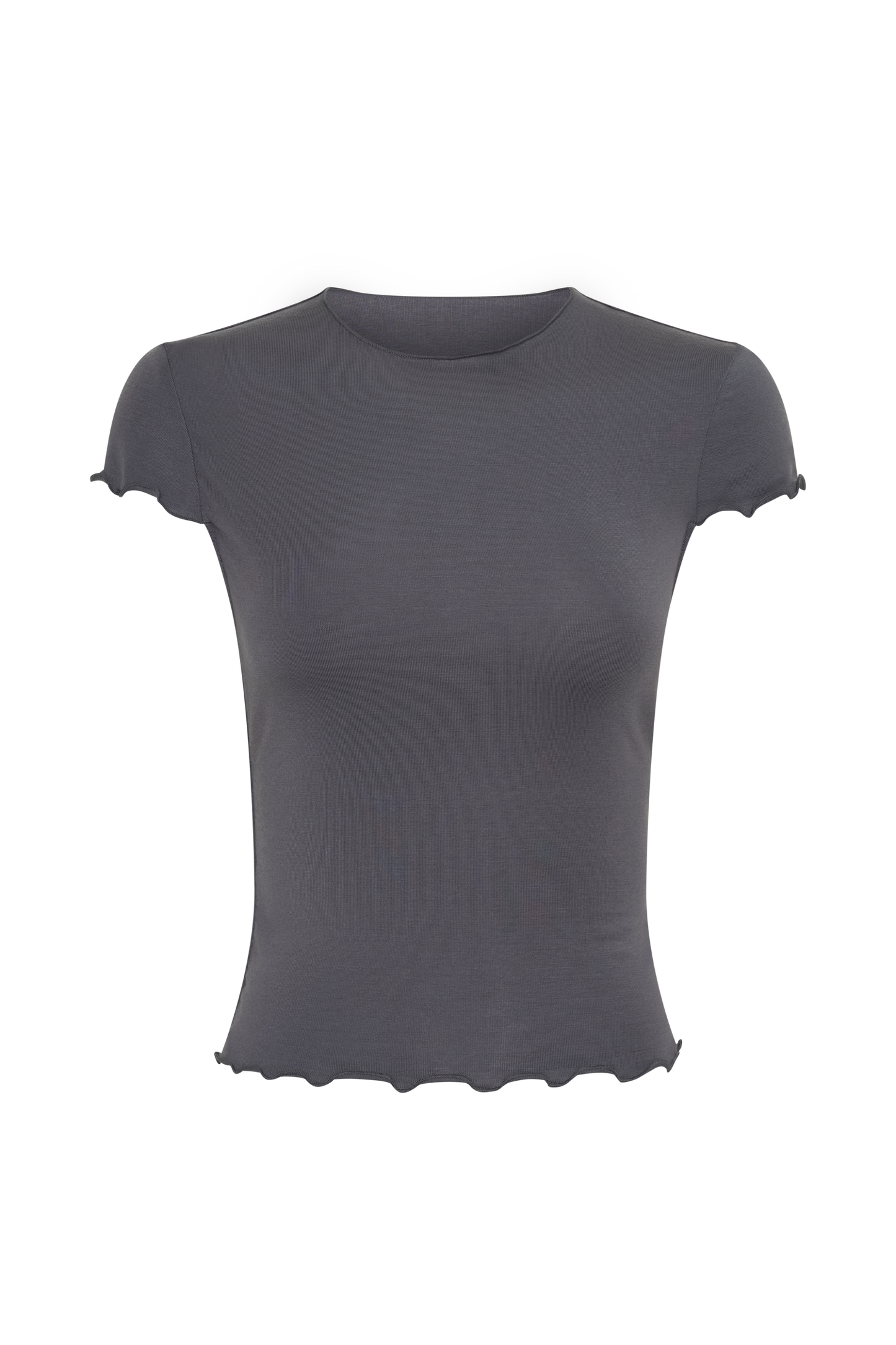 Anfie High Neck Top With Piping Detail - Grey