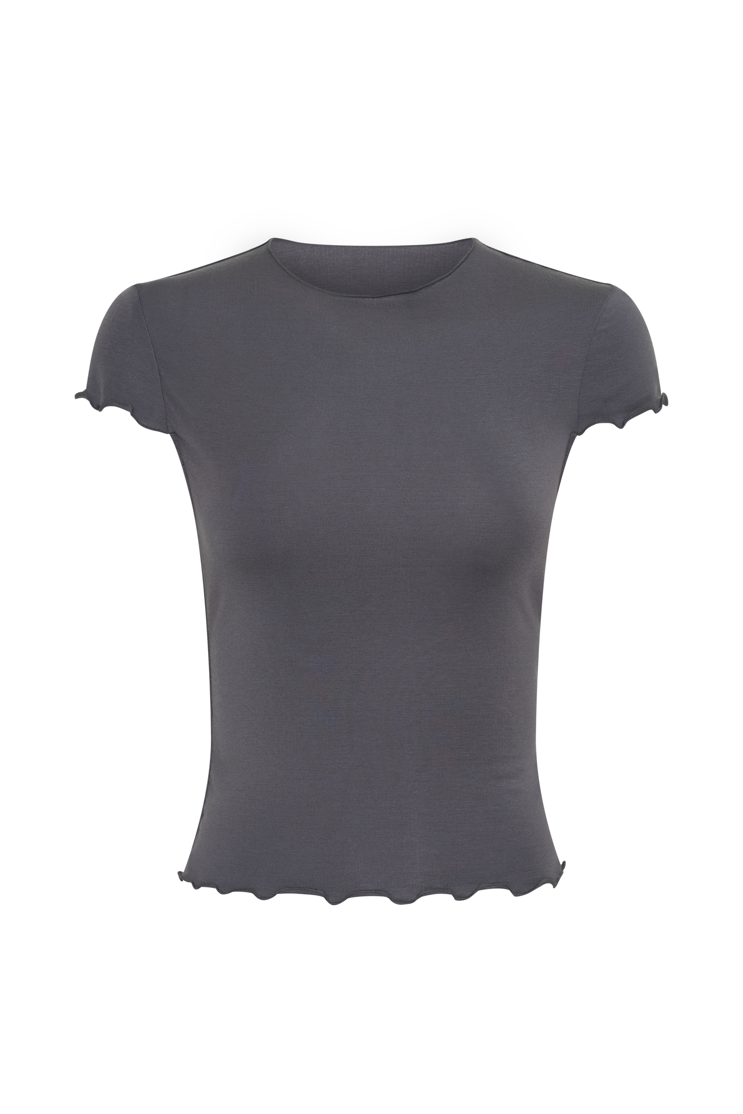 Anfie High Neck Top With Piping Detail - Grey #9
