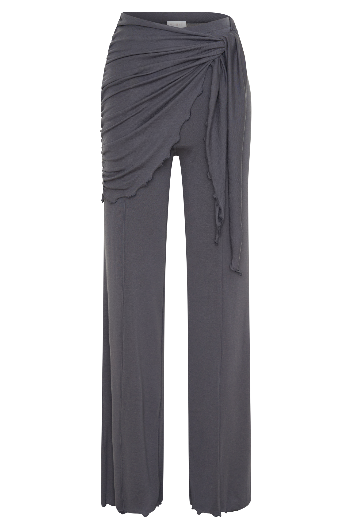Anfie Straight Leg Pants With Waist Wrap - Grey #9