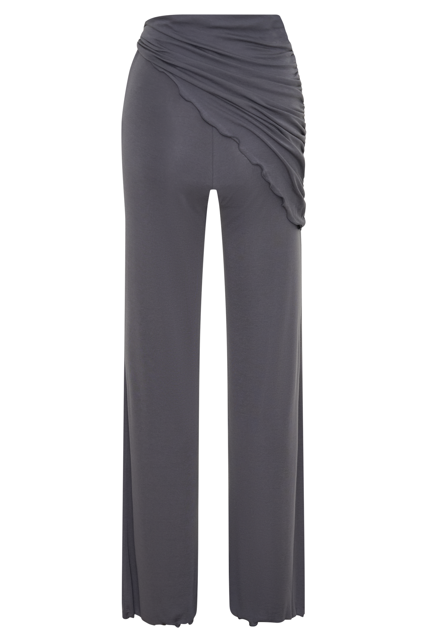 Anfie Straight Leg Pants With Waist Wrap - Grey