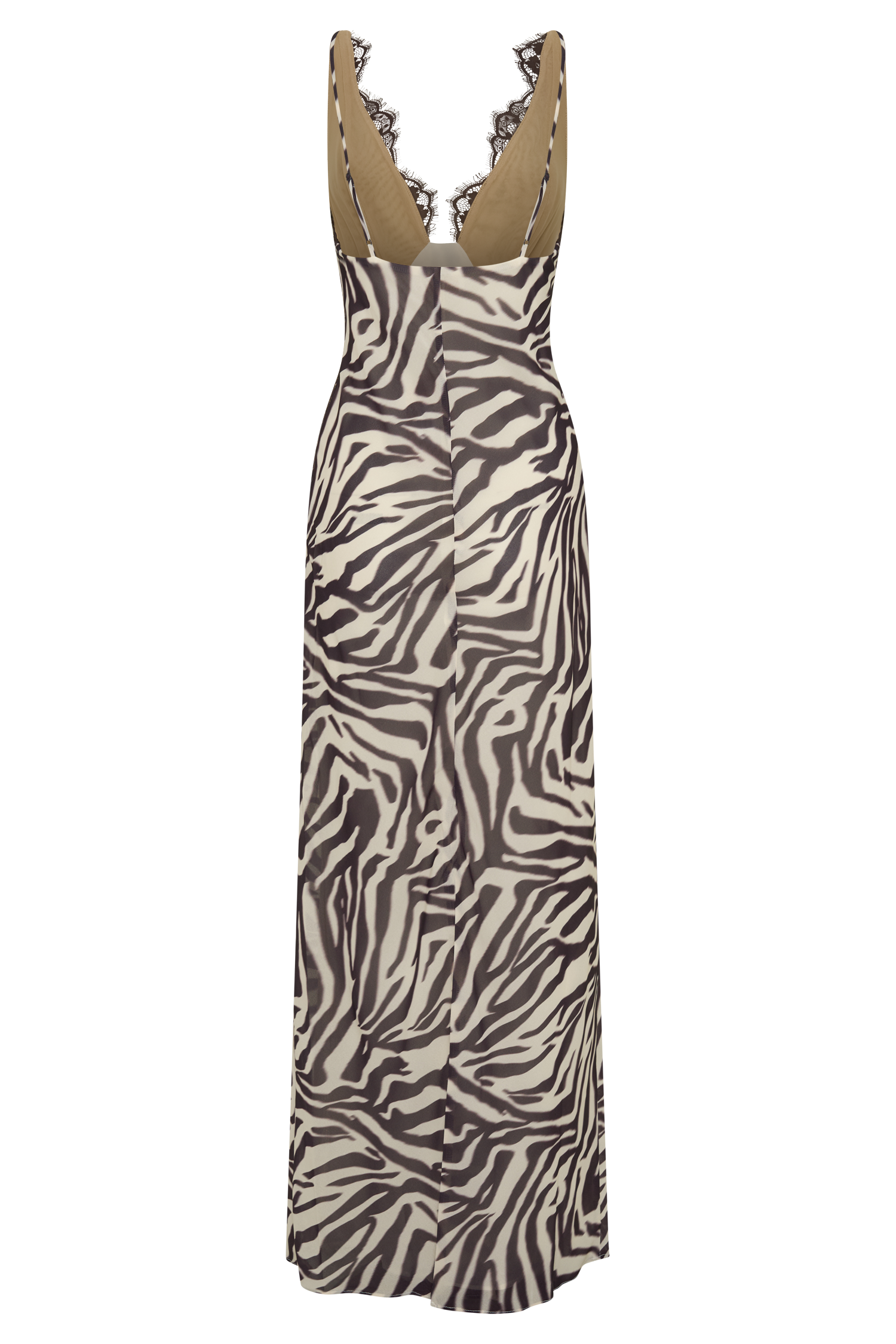 Angeline Lace And Chiffon Maxi Dress - Abstract Zebra Print #9
