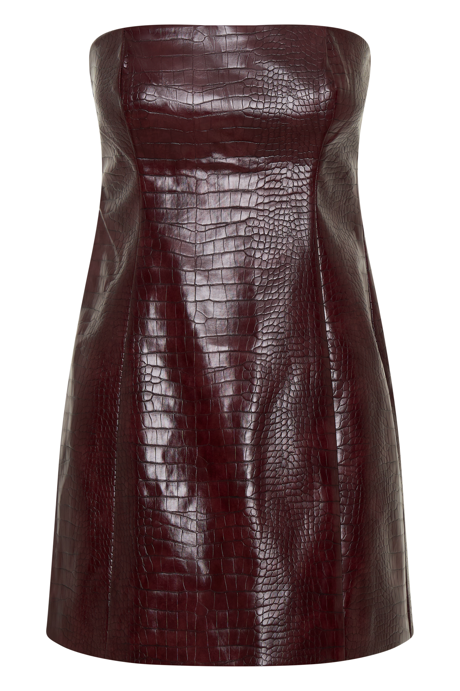Anouk Faux Leather Strapless Mini Dress - Merlot #6